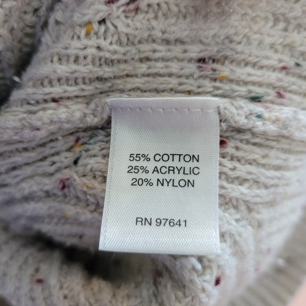 J.Jill Size XS Cream Speckled Sweater Long Pullover Cable‎ Stitch Relaxed Fit - Picture 8 of 9